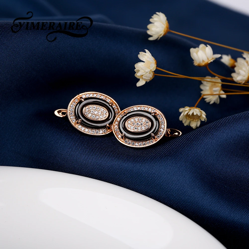 Новое поступление 2018 черное керамическое круглое ожерелье с кристаллами