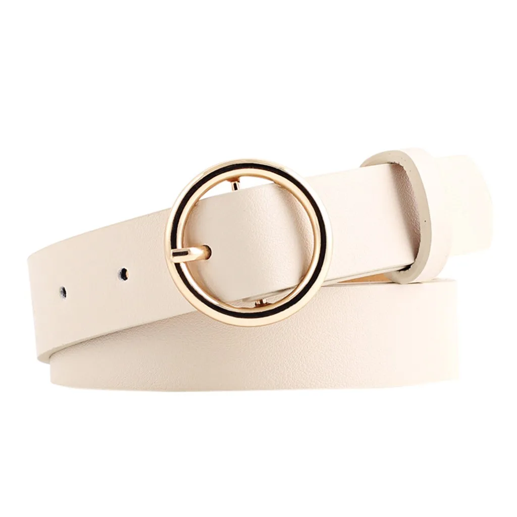 

New Round Faux Leather Belt Women's Personality Belt Casual Round fashion Leisure Buckle Belt Comfortable daily Wild personality