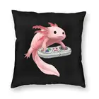 Мягкая Наволочка Axolotl с изображением рыбы, играющей в видеоигры, декоративная наволочка, наволочка для геймеров Axolotl, ящерицы 40x40, наволочка