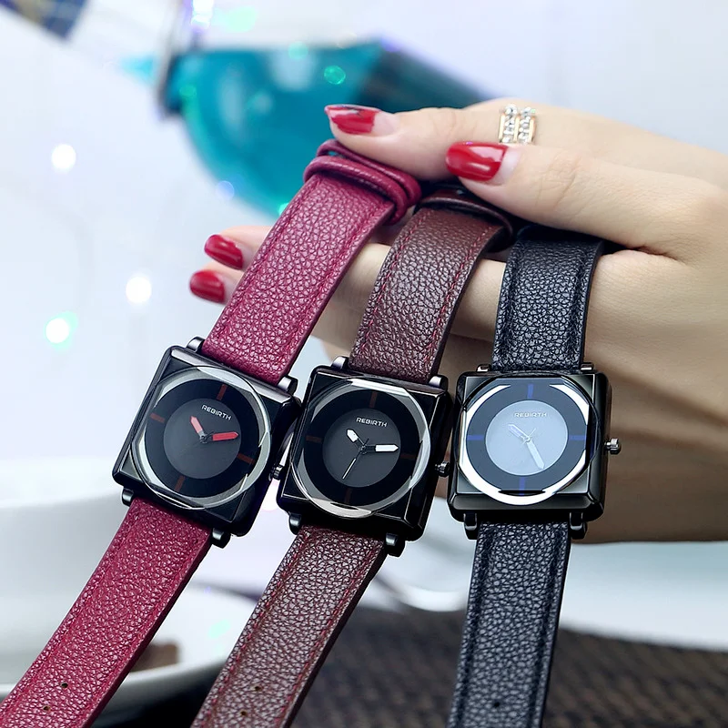 

Brand Square Women Bracelet Watches Contracted Leather Crystal WristWatches Women Dress Ladies Quartz Clock Dropshiping