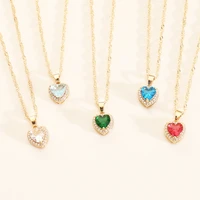 ywzixln charm bling multicolor crystal heart pendant fashion choker necklaces bijoux for women elegant choker jewelry n0110
