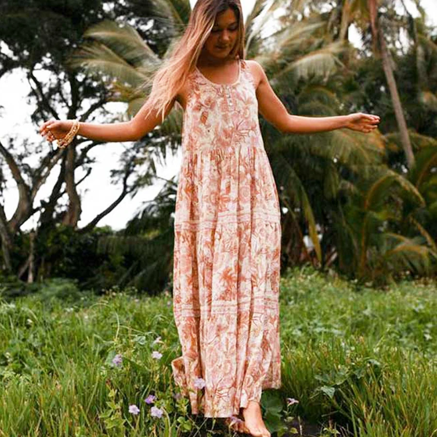 TEELYNN Макси платье для женщин 2019 искусственный шелк цветочный принт сексуальные