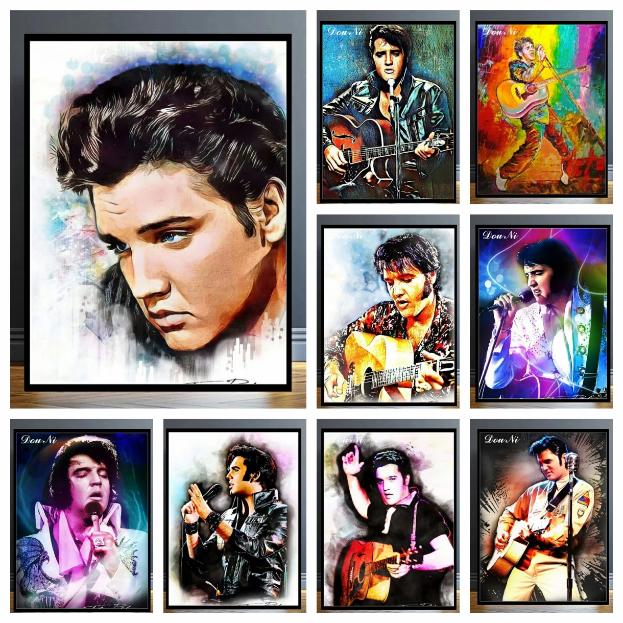 Diy Diamond Painting Elvis Presley Cross Stitch Embroidery Kits Famous Rock Singer Mosaic Picture Rhinestone Wall Art Room Decor