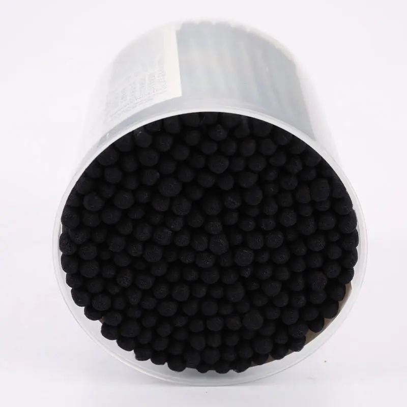 200pcs Double Heads Disposable Cotton Swab Spiral Ear Cleaner Black Medical Lipstick Eyebrow Eyelash Bud Makeup Tool | Красота и