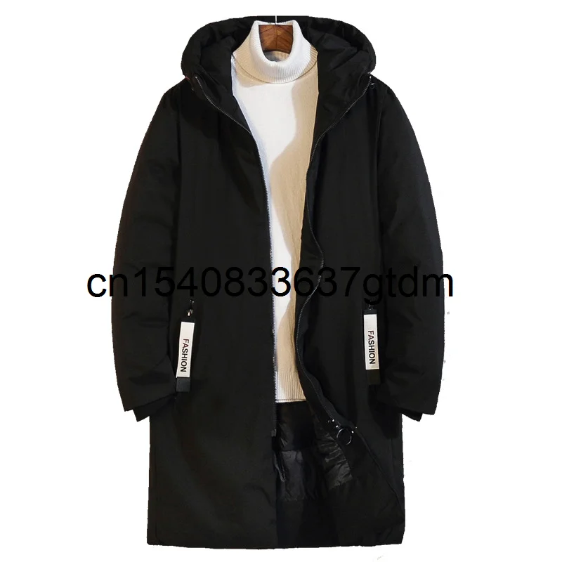 

Winter thick men's fattening plus size medium and long hooded cotton padded jacket