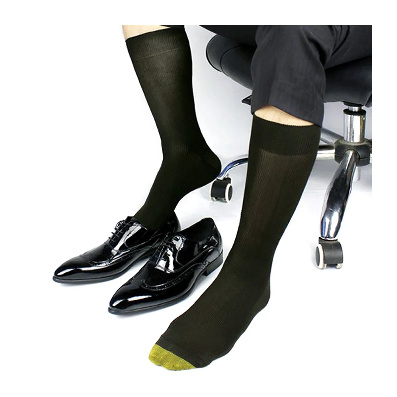 Мужские хлопковые деловые Костюмные носки зимние мужские с золотым носком