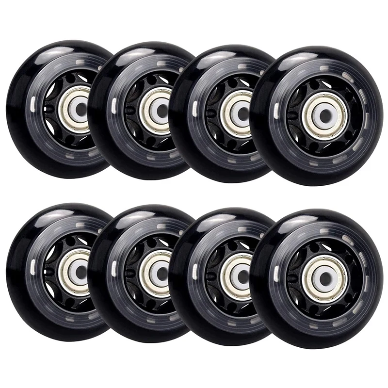

8 Pack Inline Skate Wheels, Indoor/Outdoor Roller Skate Wheels, Roller Blade Replacement Wheels with Bearing 64mm