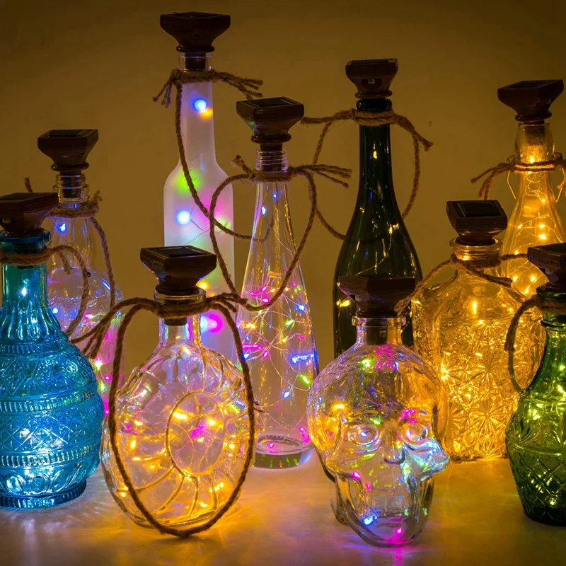 Солнечные светильники в форме винных бутылок 6 комплектов/Упаковка из 20 LED