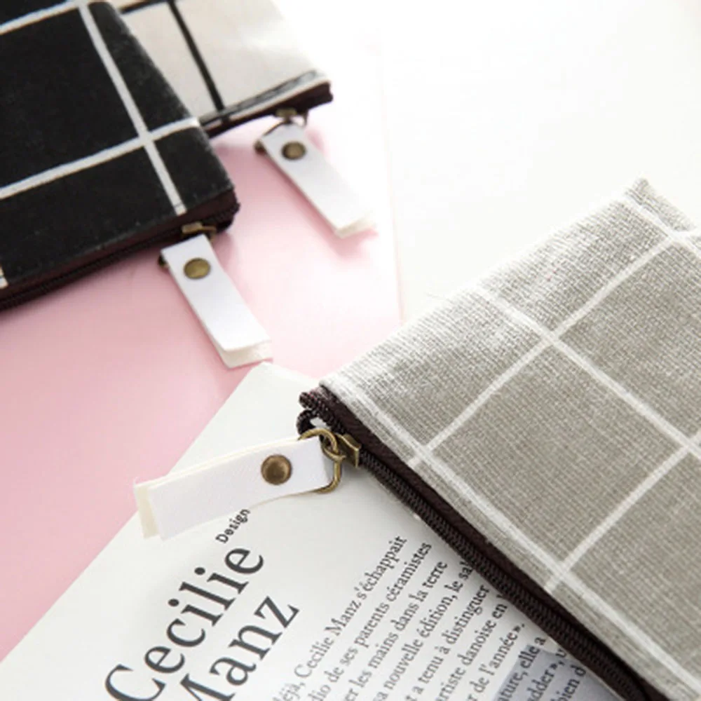 Новинка Женский Детский холщовый Кошелек для монет цветочный клетчатый чехол на