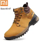 Мужские кроссовки Xiaomi, уличные Нескользящие походные ботинки, зимние водонепроницаемые мужские военные ботинки, удобные мужские ботинки, рабочая обувь, размер 47