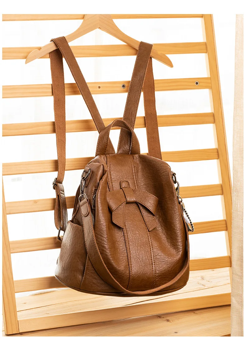 

Leisure Women Backpack High Quality Leather Lady Anti Theft Shoulder Bags for Lovely Girls School Bags Female Traveling Backpack