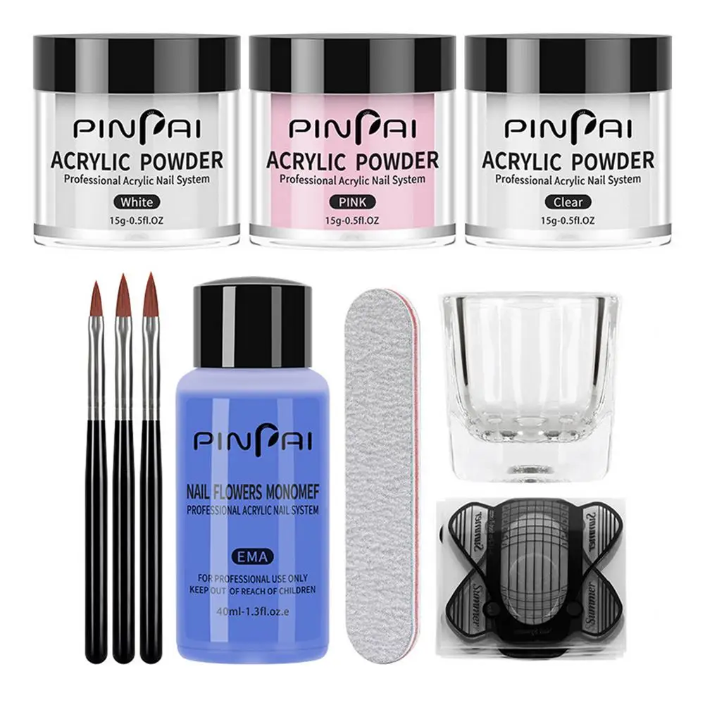 

Acrylic Powder Set Nail Kit 3 Colors Carving Nail Art Gel For Extension Manicure Tools Set Acrylic Powder For Nails