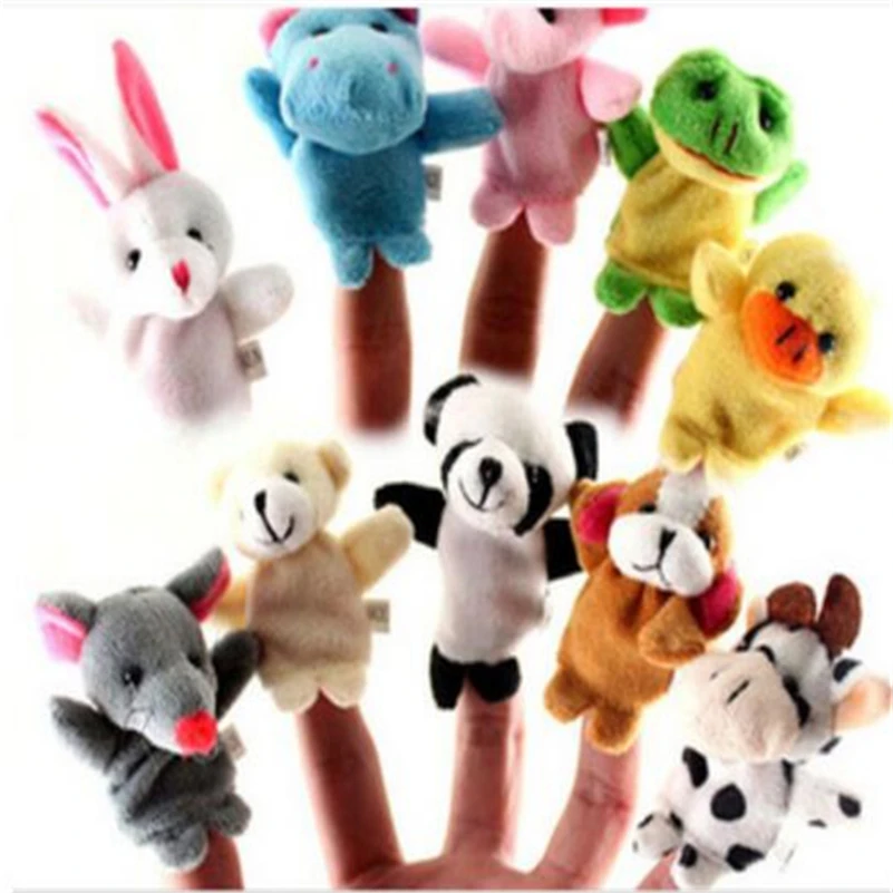 Новые смешанные Мультяшные животные пальчиковые куклы плюшевые игрушки детские
