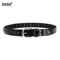 new style unisex punk personalized belt luxury top layer cowhide leather rivet belt for women accessories 3 8cm wide sa003