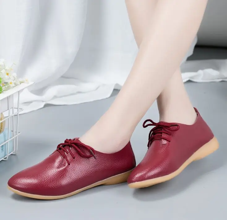 New 2019 Spring Simple Casual Genuine leather Woman Flat Shoes For Women Loafers Chaussure Femme Ladies Trainers Zapatos Mujer | Обувь