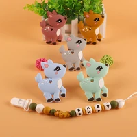 kovict 510pcs cartoon animal deer shape silicone teether bpa free rodents chewable baby toys products tiny rod pandents