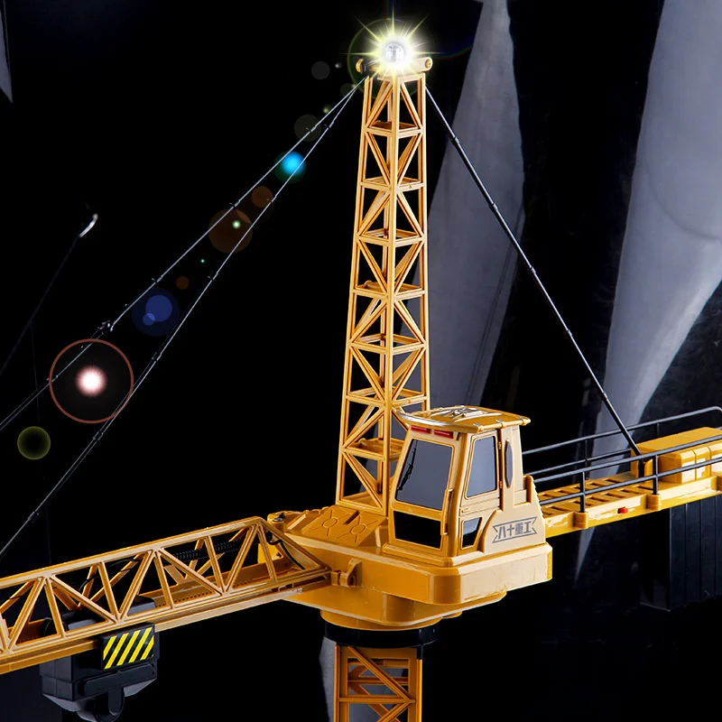 New 2021 Upgraded Version Remote Control Construction Crane 6CH 128CM 680 Rotation Lift Model 2.4G RC Tower Toy For Kids | Игрушки и