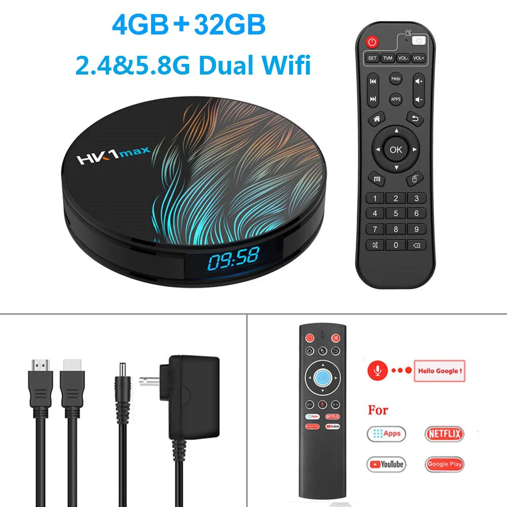 4G32G T1 Смарт ТВ приставка Android 9,0 HK1 MAX ТВ приставка RK3318 4 Гб ОЗУ 128 Гб ПЗУ 64 Гб Wifi 4K медиаплеер HK1MAX телеприставка 2G/16G youtube - Цвет: 4G32G T1