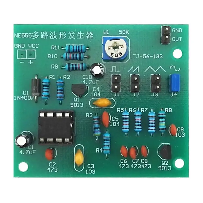 

2set NE555 Multi-channel Waveform Generator Suite Sine Triangle Square Wave Zigzag Wave Electronic Training DIY Kit