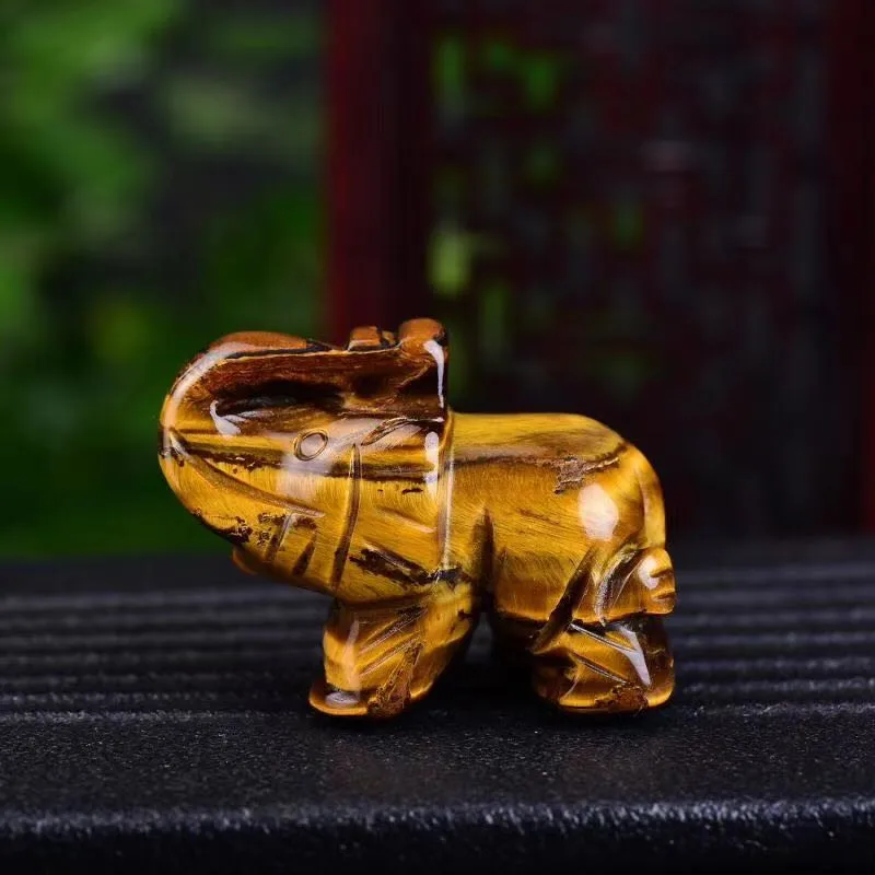 

Хрустальная статуя слона 1,5 дюйма, резная Статуэтка слоник из натурального камня, фигурки животных для декора, чакры, исцеления