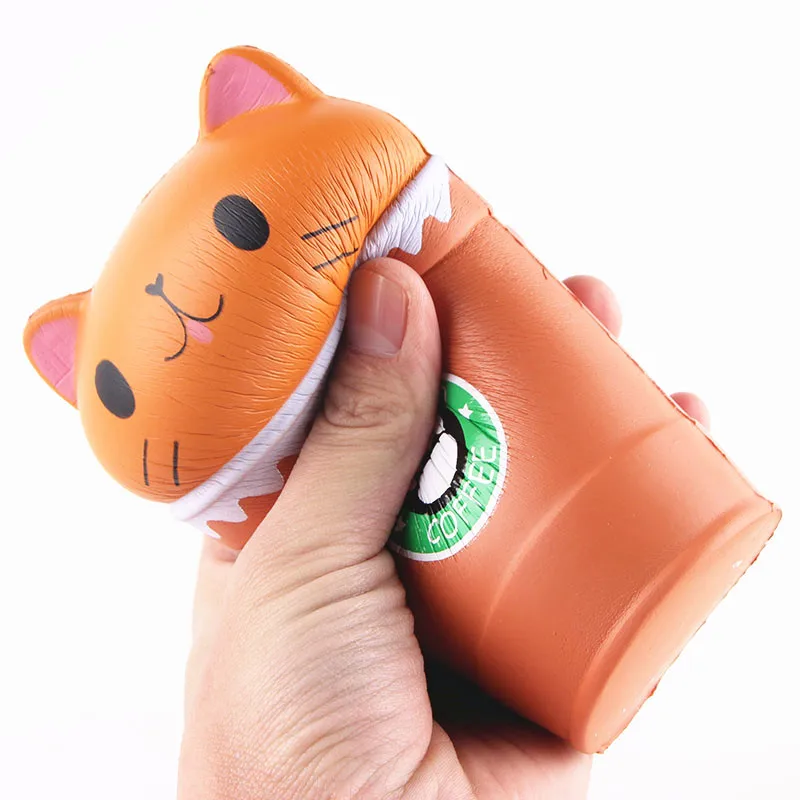SquishMeez мягкий медленно распрямляющийся мягкий милый слон с мультяшным котом Кофе чашки мягкие игрушки с хорошим запахом душистый