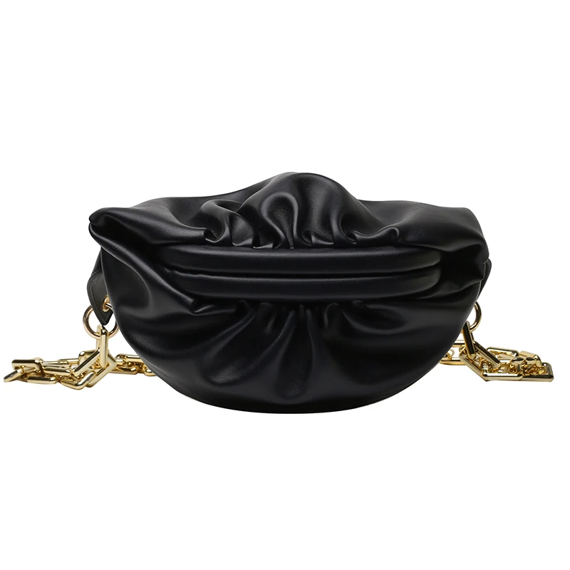 

Chain Chest Bags Women Mini Pouch Fanny Pack Soft Leather Waist Bag Women Crossbody Shouler Bag 2021 Trend Small Satchel Casual