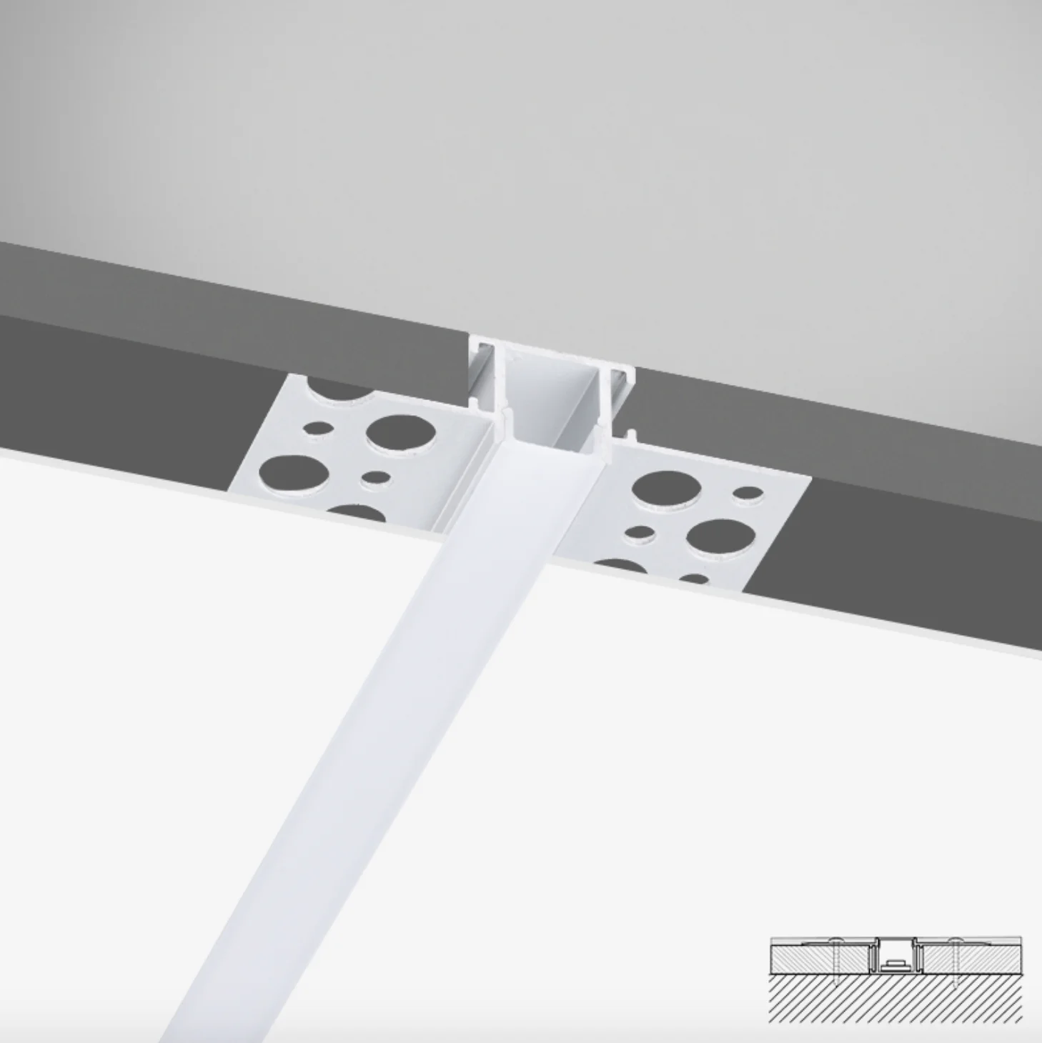 8m(8pcs) a lot 1m per piece Trimless Recessed Drywall use architectural gypsum plaster | Освещение