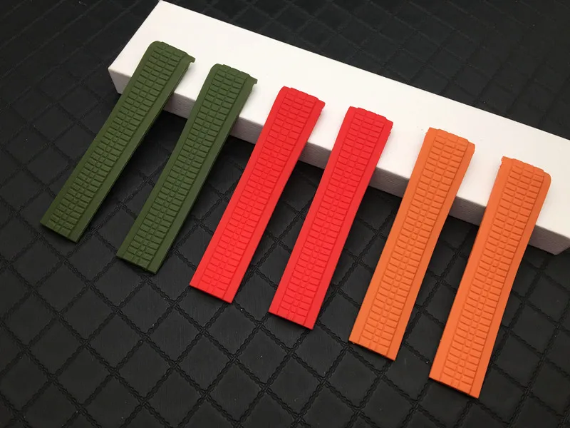 21 мм черный коричневый синий красный оранжевый серый зеленый резиновый ремешок