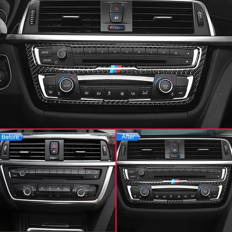 Подлинная углеродного волокна приборной панели мультимедиа Панель Наложение