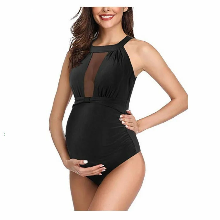 

New Fashion Swimsuit Bikinis Pregnant Swimwear Ladies sexy sling solid color one-piece maternity swimsuit costume premaman
