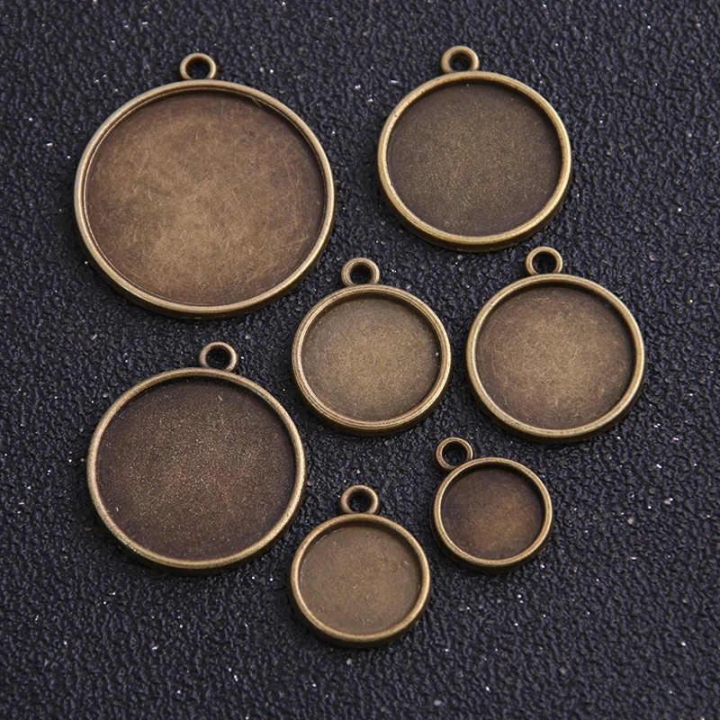 10 шт. мм 25 античные бронзовые двухсторонние винтажные круглые шармы Кабошон