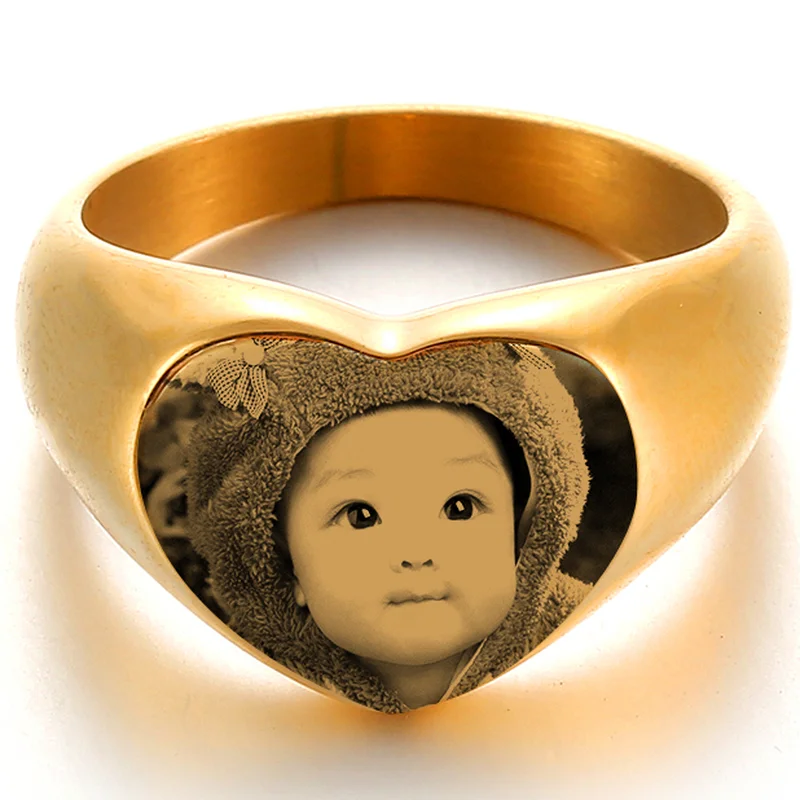 Гравированные пользовательское имя кольца по заказу покупателя нержавеющая