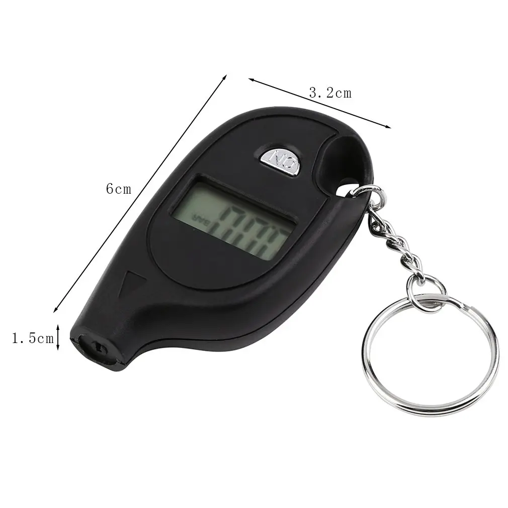 

1pc Mini Portable Keychain LCD Digital Car Tire Tyre Air Pressure Gauge Auto Motorcycle Test Tool(with cell lithium battery)