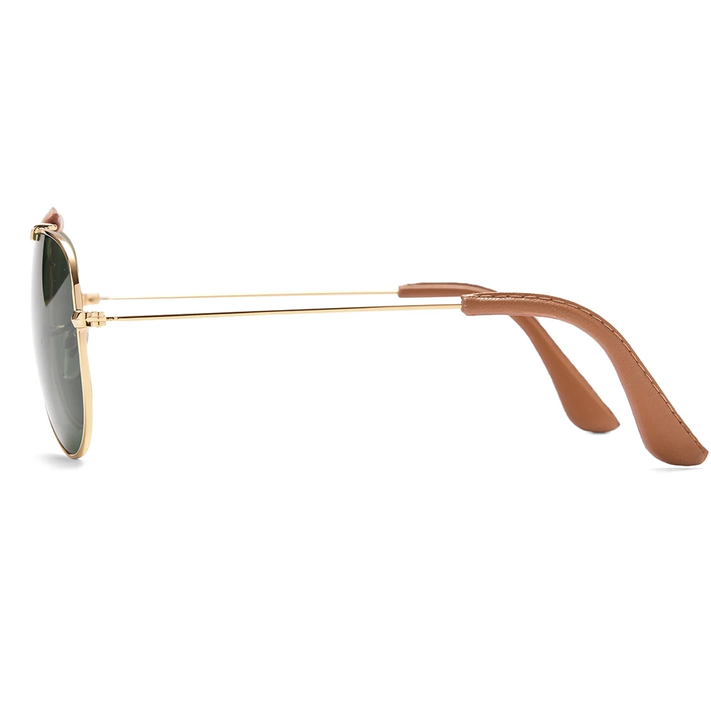 

Classic outdoorsman polit sunglasses for men women brown gradient mirror glass lens UV400 protection