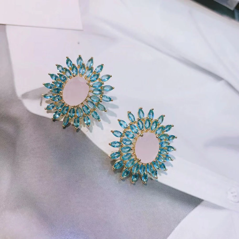 HIBRIDE Fashion Stud Earrings for Women Round Shape Multicolor Bridal Weeding Accessories boucles d oreille femme E-567 | Украшения и