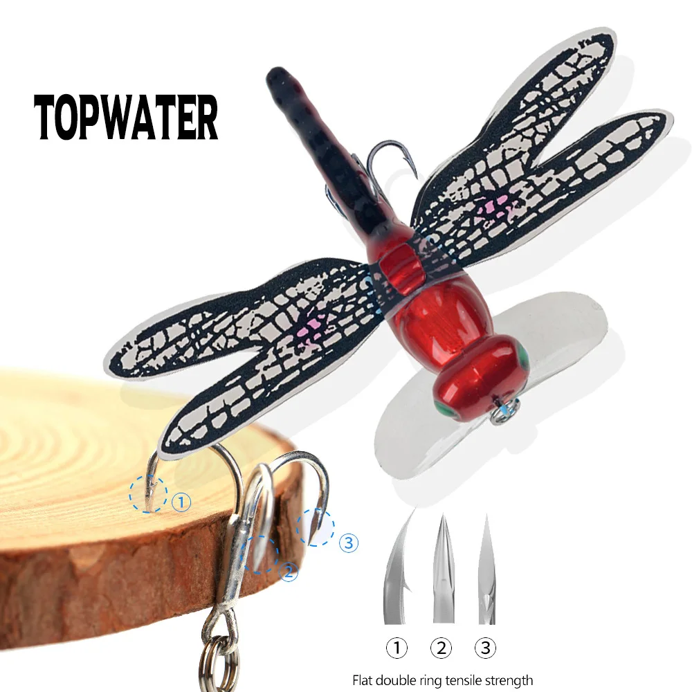 

Topwater Dragonfly Dry Flies Insect Fly Fishing Lure 6g 75mm Trout Popper Artificial Bait Wobblers For Trolling Hard Lure