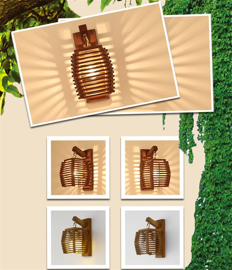 

Creative vintage chinese bamboo wall lamp E27 wall sconce light aisle corridor hotel ktichen dinging room restaurant cafe light