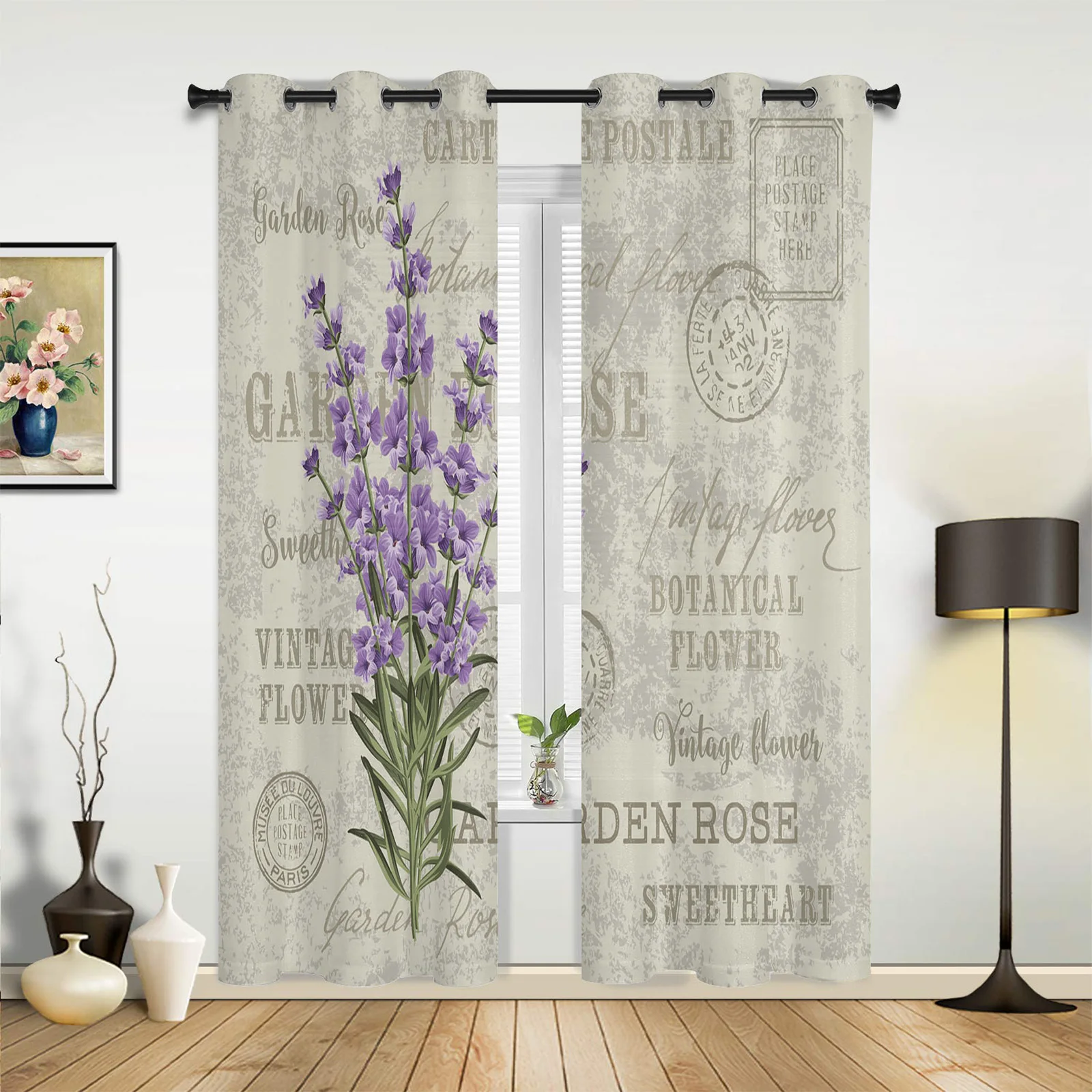 Винтажная занавеска на окна роскошная коляска фиолетового и лавандового цвета