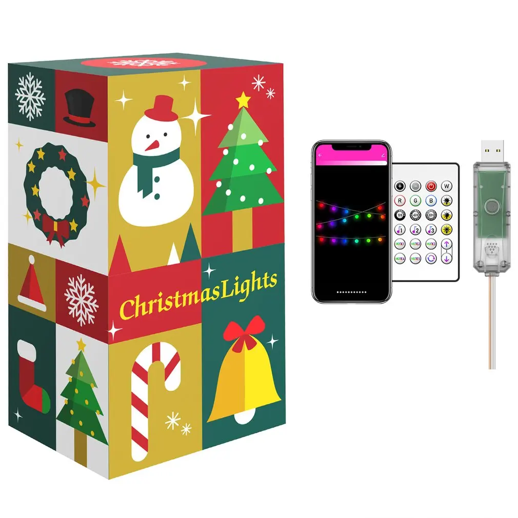 

Рождественская светодиодная гирлянда, украшение с дистанционным управлением, гирлянда, рождественские украшения, украшение для свадебног...