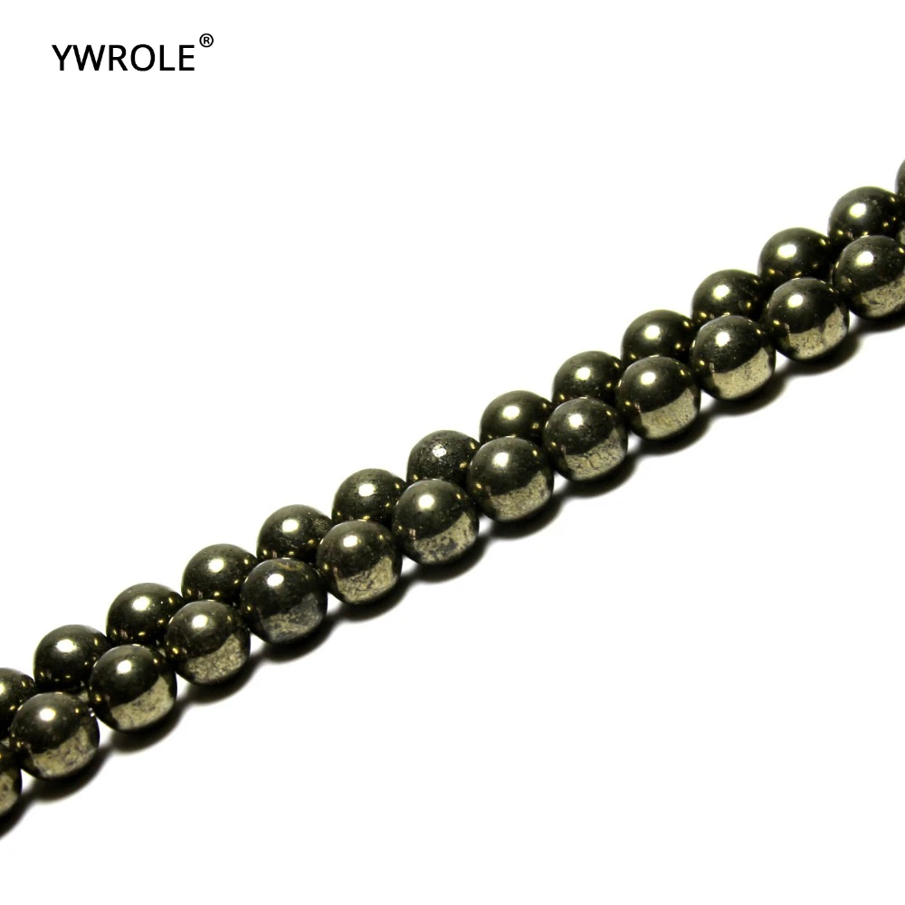 Круглые Бусины Из Натурального пирита незакрепленные бусины для изготовления