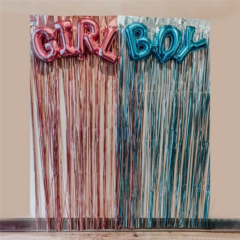 Праздничная Мишура для душа с бахромой шторы мальчиков и столовая посуда девочки