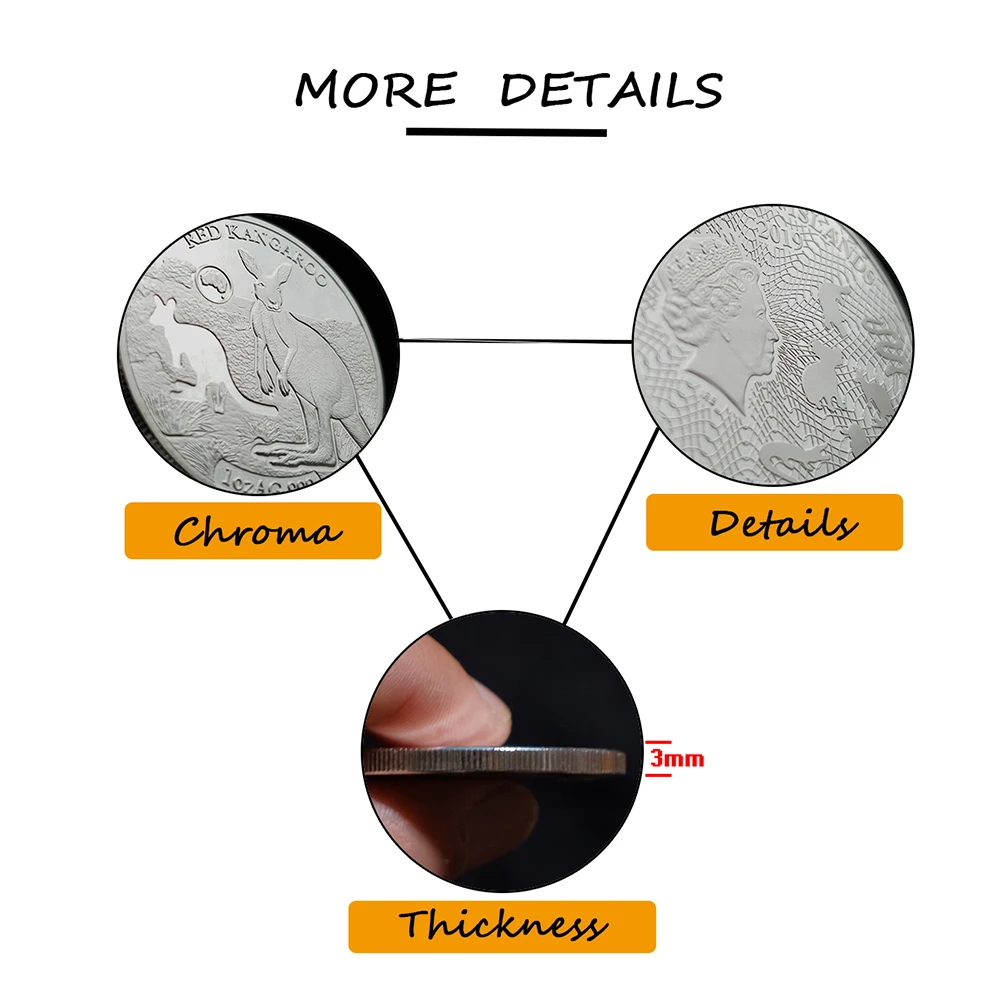 

2019 SoloMon Islands Red Kangaroo 1OZ Commemorative Silver Coins Collectibles Gifts