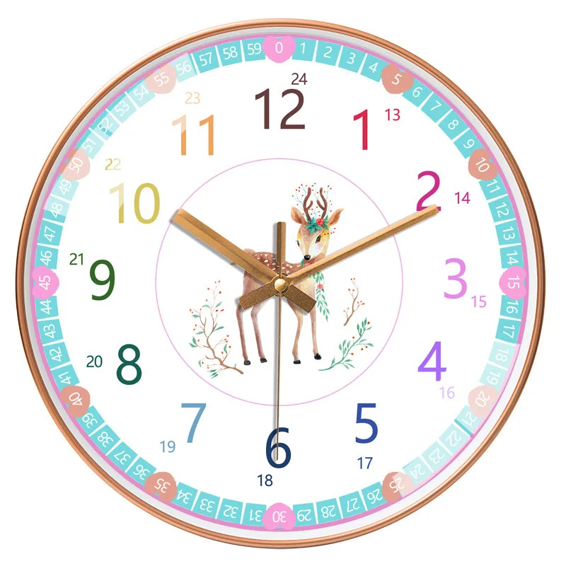 Часы настенные для раннего обучения креативные тихие детской комнаты спальни