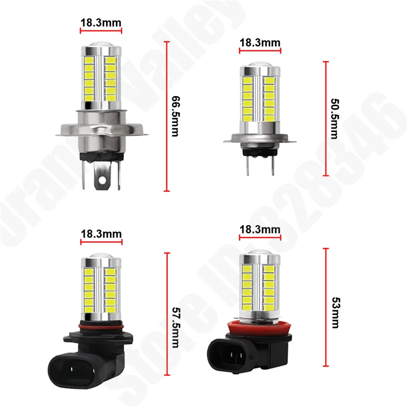 50шт. Большая распродажа H4 H7 H8 H11 HB3 9005 Автомобильные авто HB4 9006 33 SMD 5630 Светодиодные противотуманные фары Лампочка DC12V on.