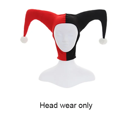 Head wear only Costumebuy отряд самоубийц Джокер Куинн костюмы для косплея для женщин плохой девушки маска шляпа Хэллоуин реквизит головной убор - Цвет: Head wear only