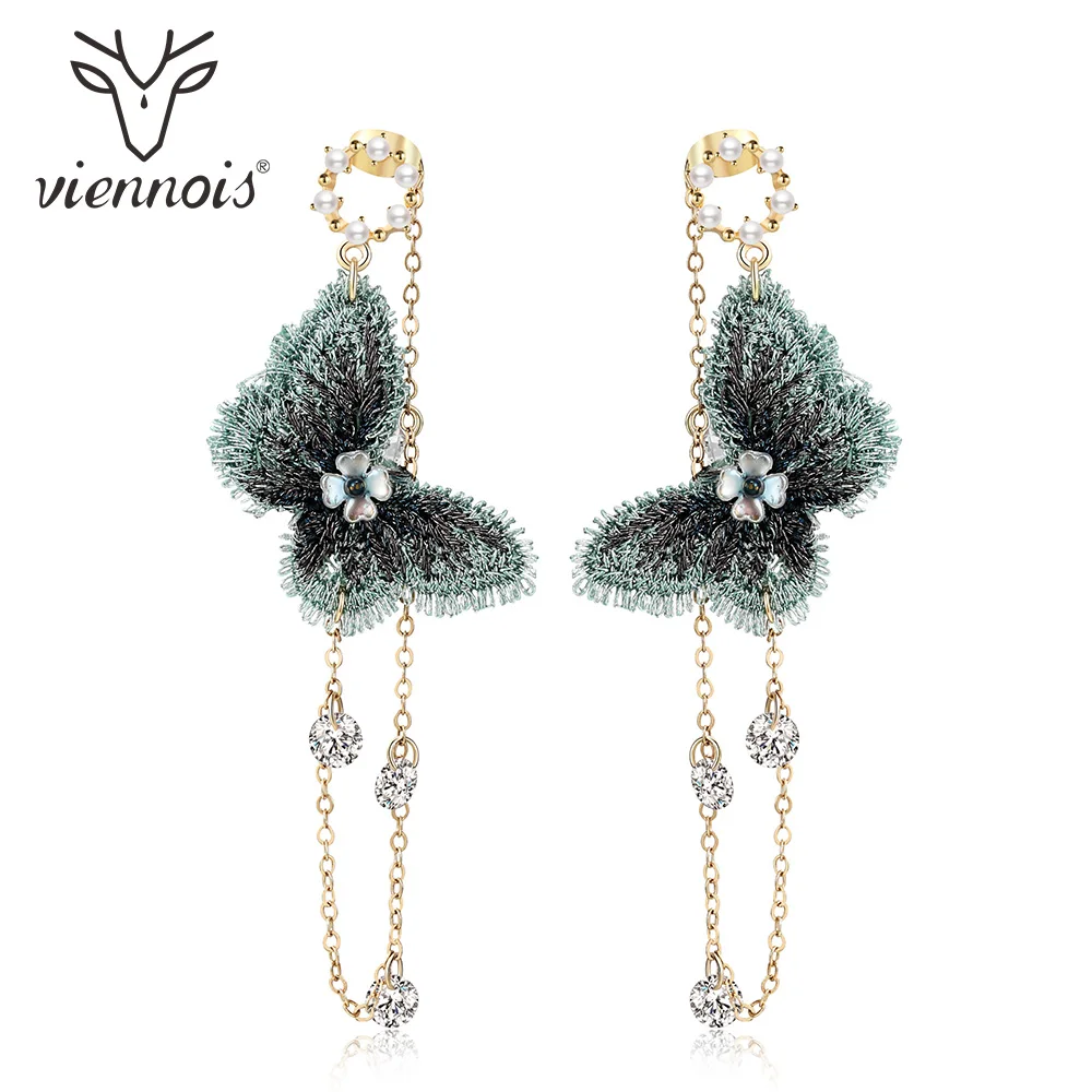 Viennois модные свисающие серьги для женщин бабочки длинные с кисточками корейские