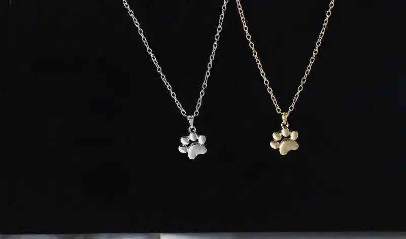 Серебряное золотое ожерелье с кошкой и собачкой для женщин ювелирные изделия