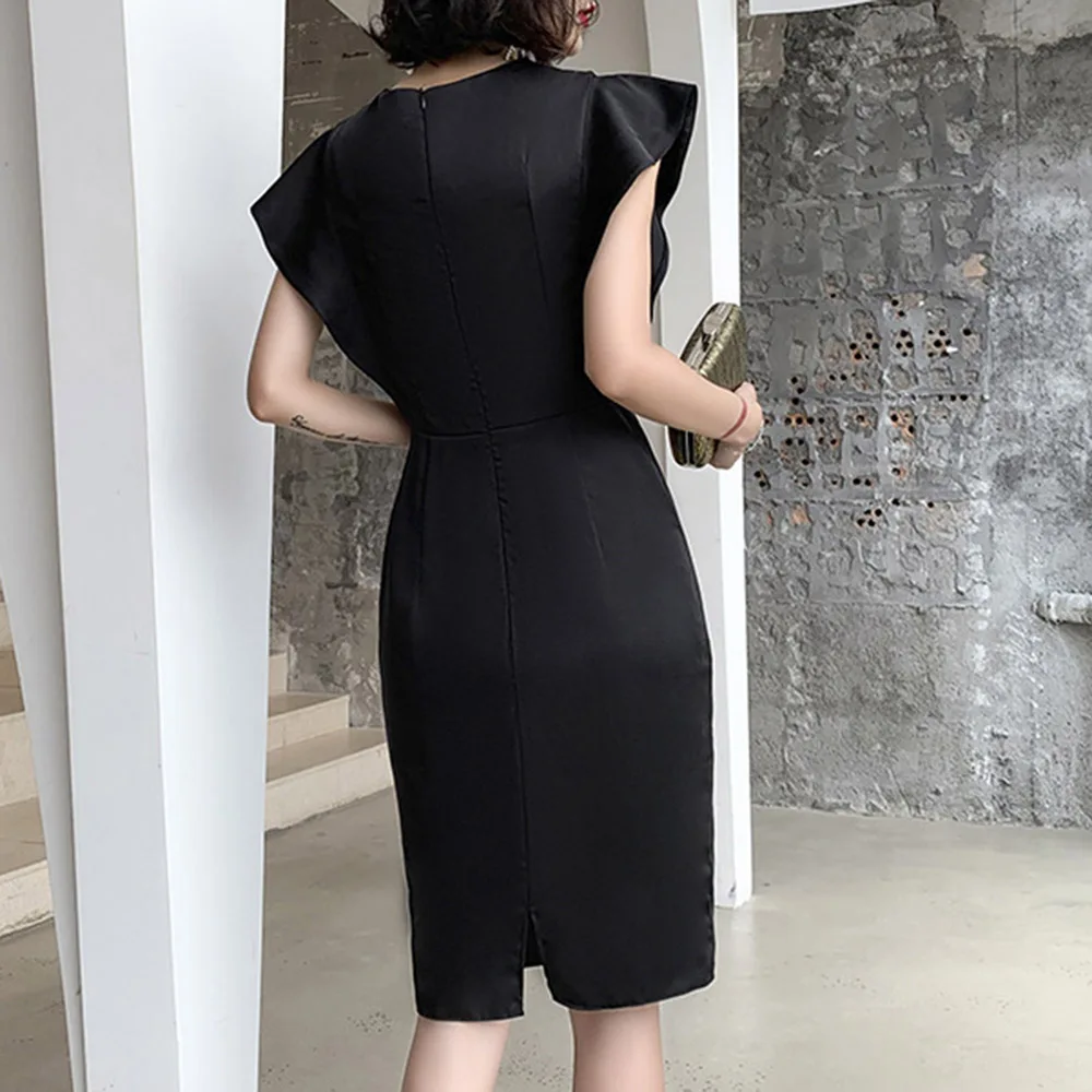 2020 женское летнее платье в Корейском стиле Японии с v образным вырезом рукавом