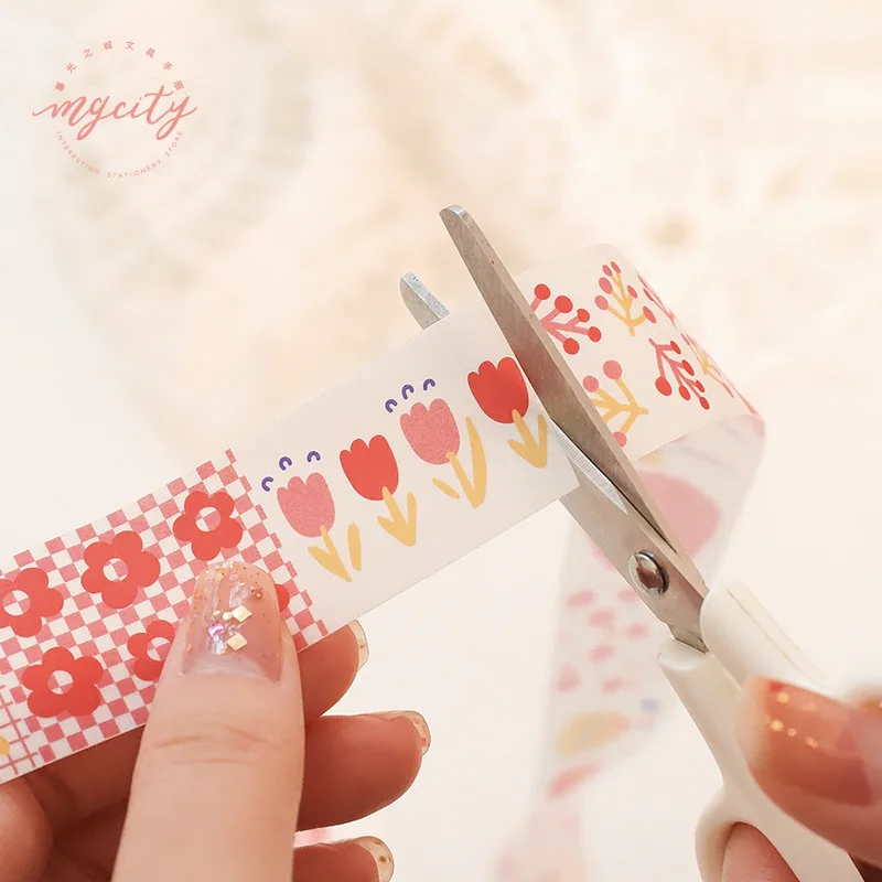Kawaii лента Washi прозрачный серной кислоты Бумага японский маленький цветочный