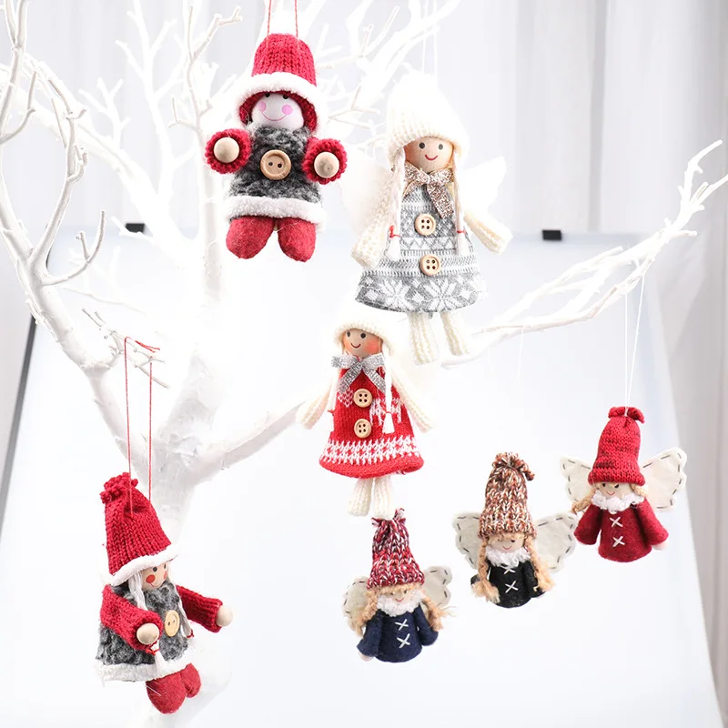

Украшение для рождественской елки, деревянная кукла-ангел, украшения для рождественской елки, мини-кукла 2020 подвесные рождественские украш...
